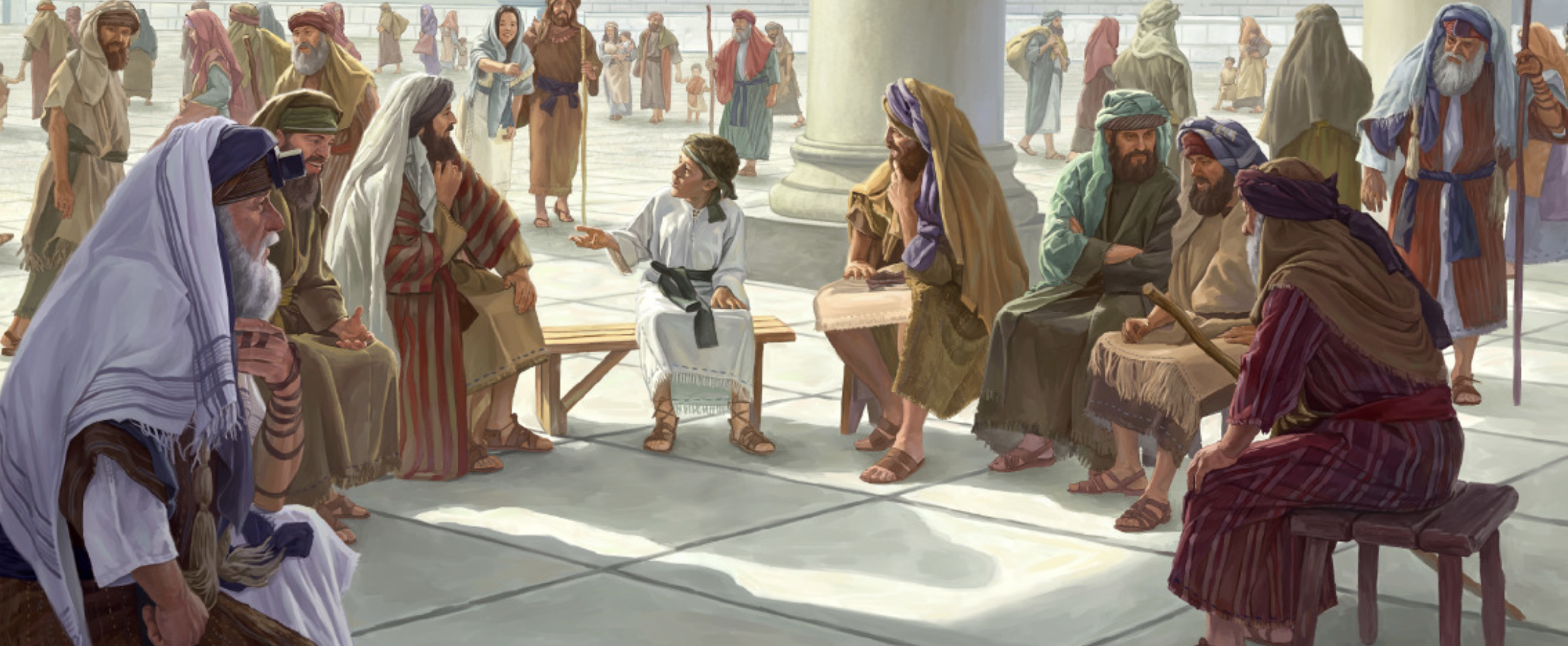 Jesus sharing in the Temple as a boy