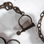 Shackles used to bind slaves on display at the Whitney Plantation in Wallace, LA