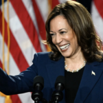 VP Kamala Harris points GRINS during campaign appearance
