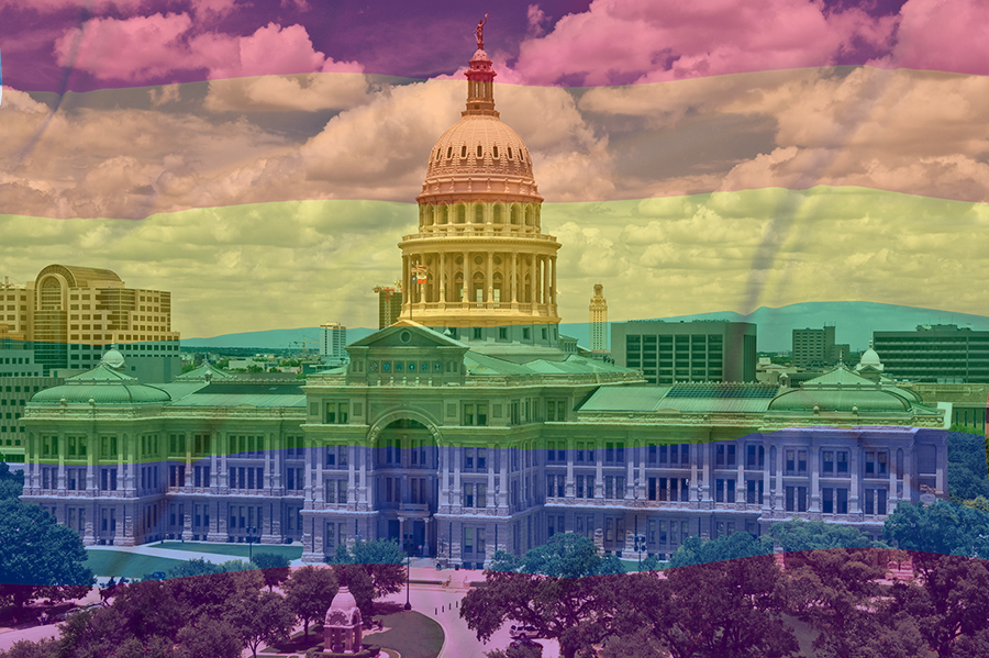 texas-capitol-rainbow gay pride flag