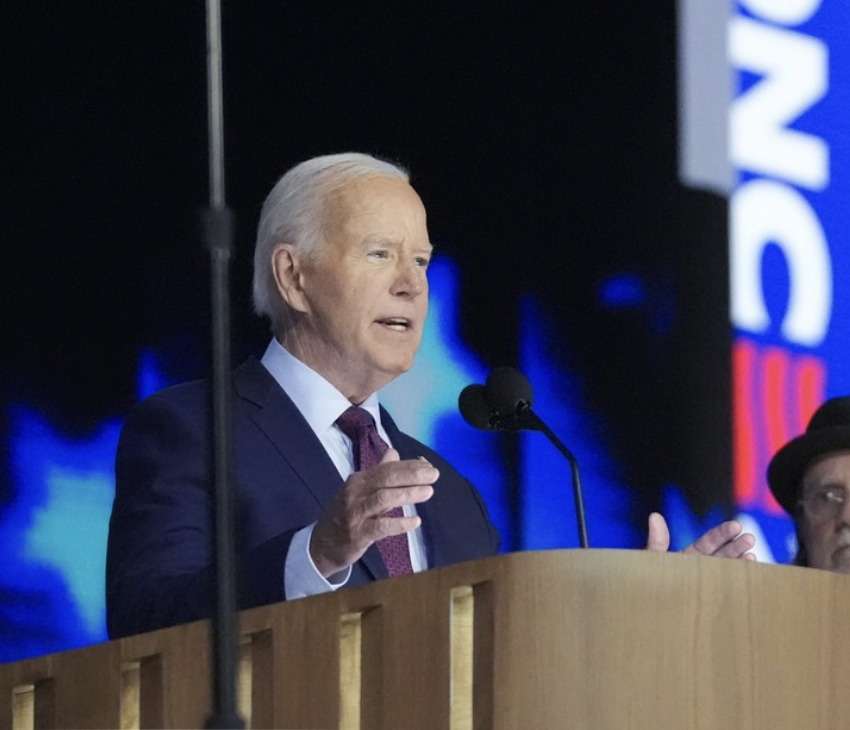 Biden speaks at DNC - yells