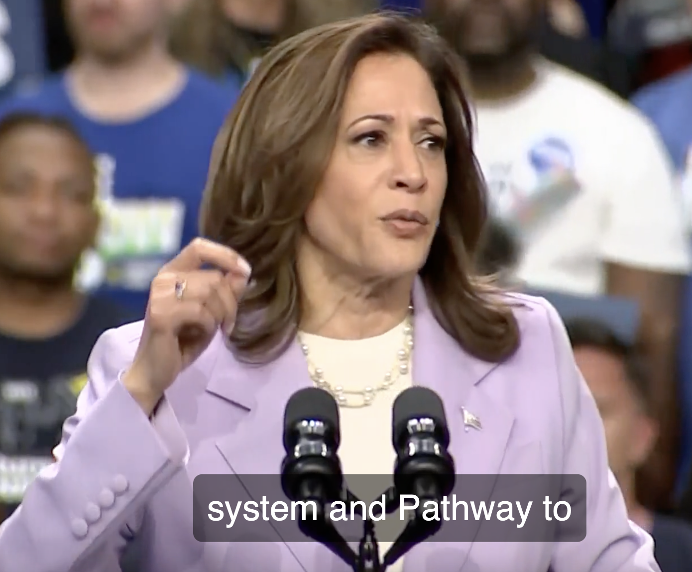 screenshot - Kamala speaks on campaign trail