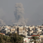 Smoke over southern Lebanon following Israeli strikes