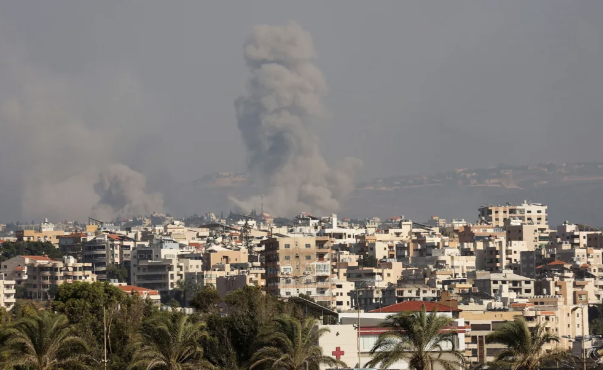 Smoke over southern Lebanon following Israeli strikes