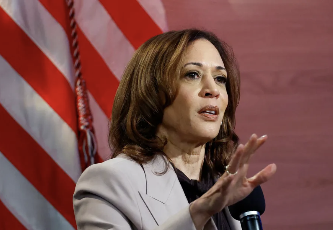 VP Kamala Harris speaks to journalists