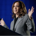 VP Kamala Harris waves hands