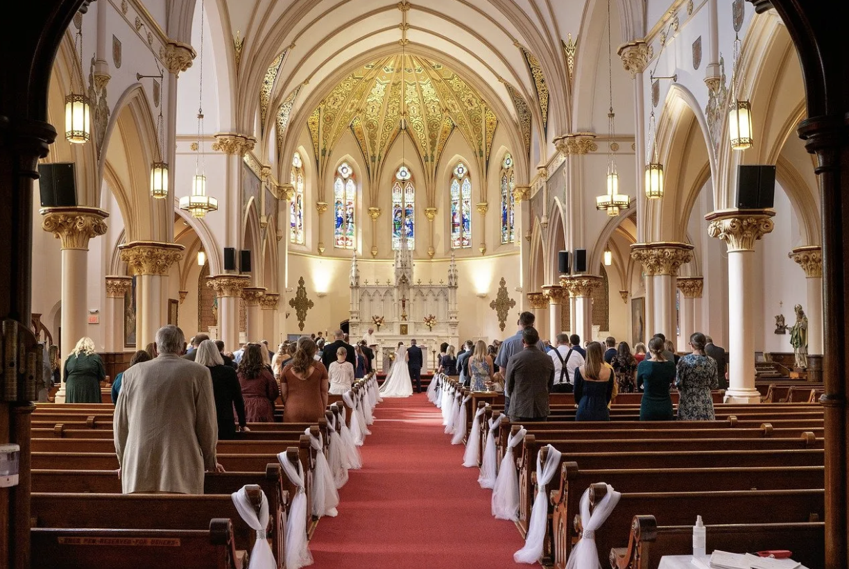 Interior of Cathedral - white and gold