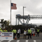 Longshoremen's Association on the picket line