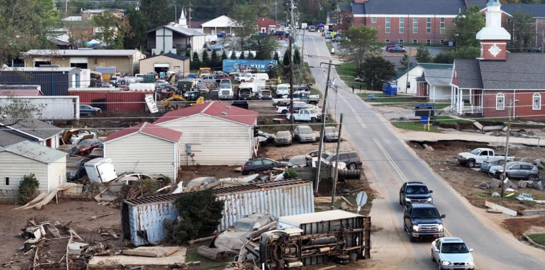 Storm ravaged town in western NC