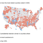 US map of how counties voted in 2020