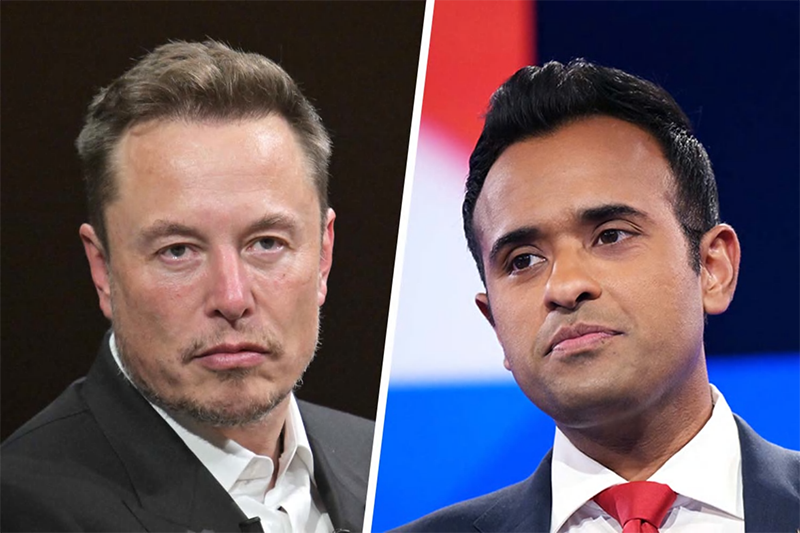 Elon Musk and Vivek Ramaswamy-split