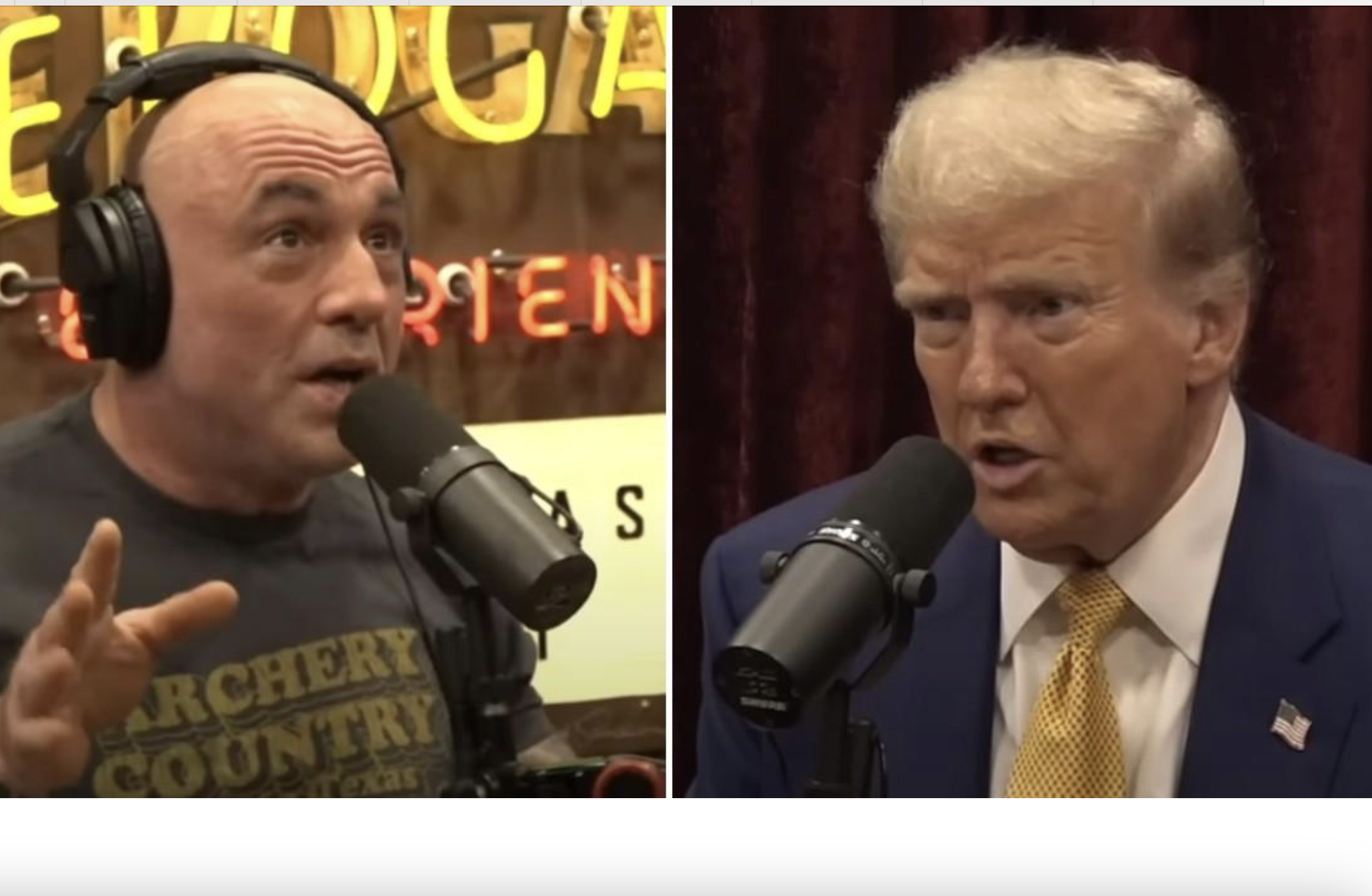 Joe Rogan and Trump taping his show