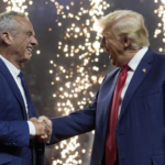 RFK and Trump shake hands amid sparkling lights