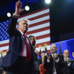 Trump waves exiting the stage after election