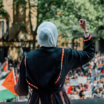 pro Palestinian protester on college campus