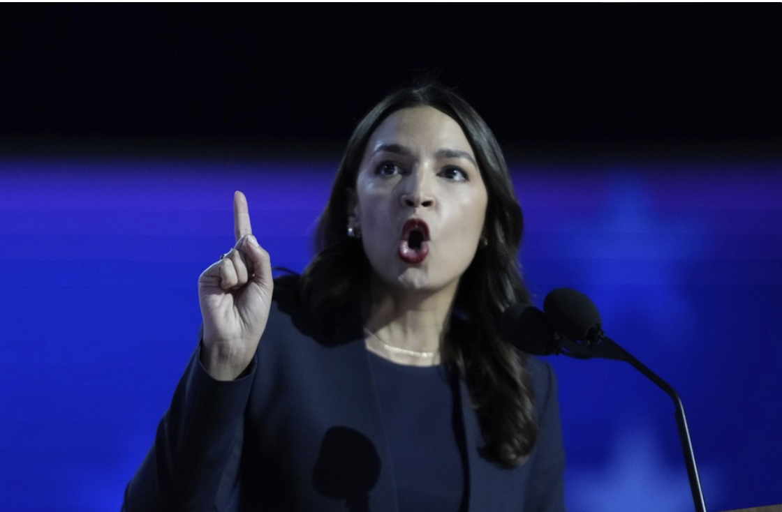 Angry AOC points finger