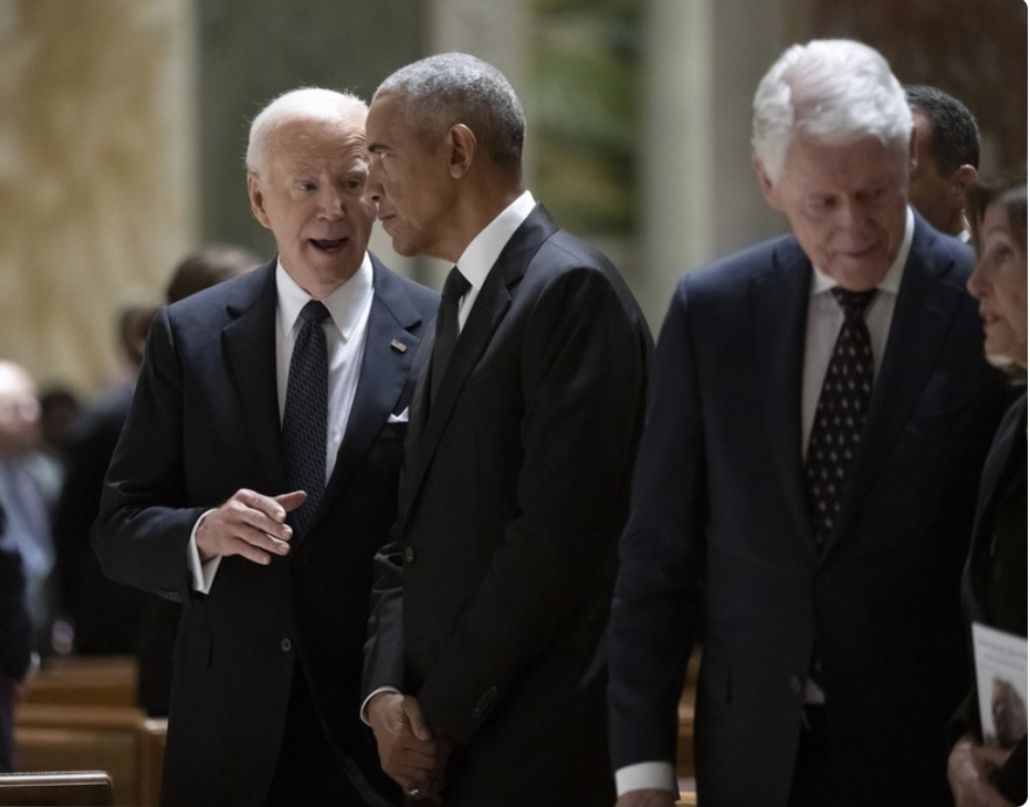 Biden, Obama, & Clinton mingle in a church