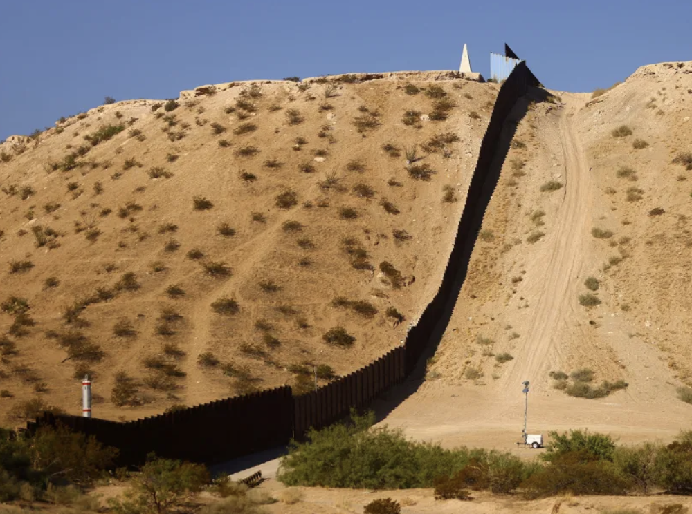 Border Wall on the U.S.-Mexico border, seen from Sunland Park, NM