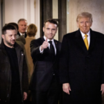 French President Macron, Trump, Ukrainian President Zelenski