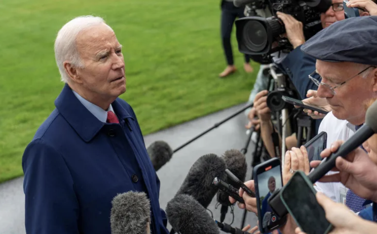 Joe Biden speaks to reporters