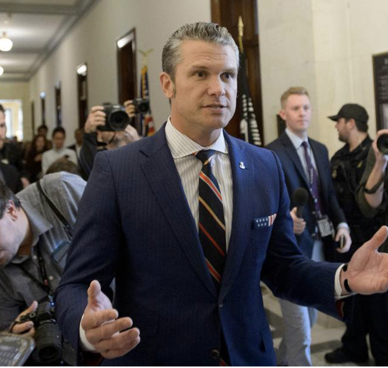 Pete Hegseth in DC hallway