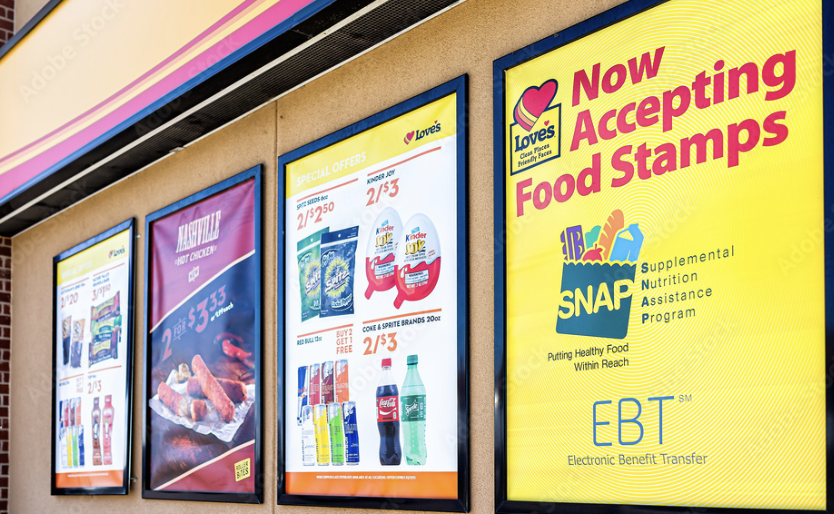 Food stamps and junk food - advertisement