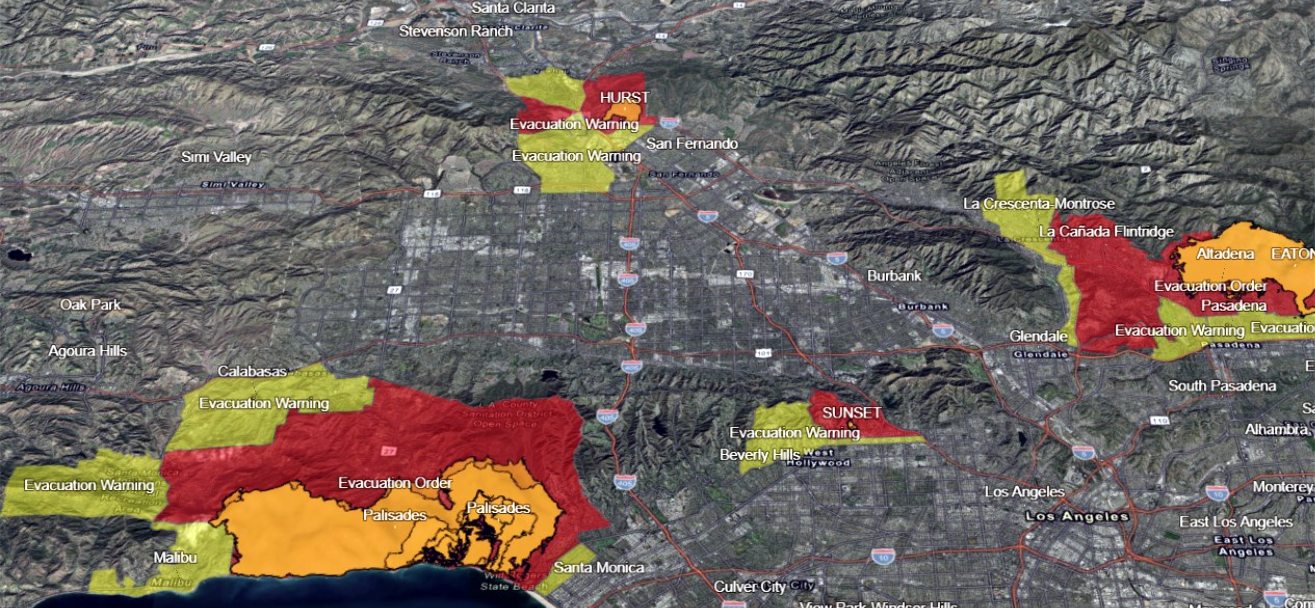 Map of 2025 California Fires