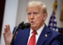 President Donald Trump speaks during a news conference in the Roosevelt Room