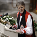 Right Rev. Mariann Edgar Budde gives address at National Cathedral to Trump