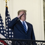 Trump salutes sharply