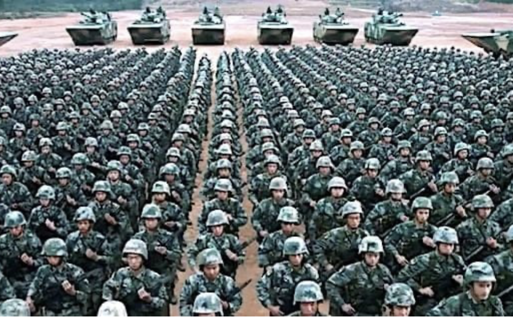 large armed Chinese Troops