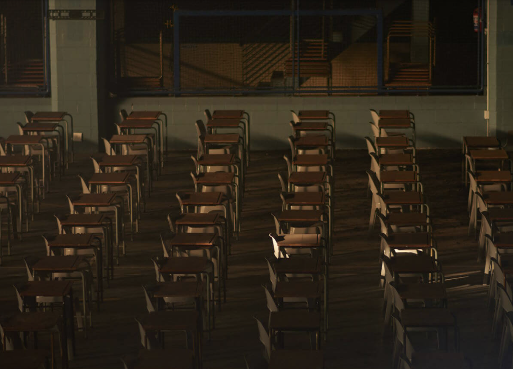 Dark empty classroom