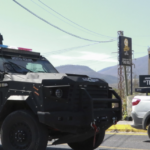 Mexico's Border Agent and armored vehicle