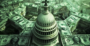 US Capitol in sea of money - green