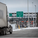 semi trailer at US Canada border