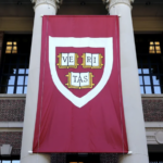 Banner at Harvard University's Widener Library, Cambridge, MA