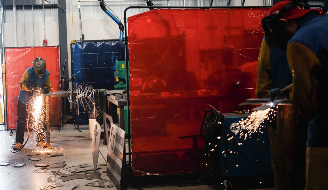 High School Jrs in welding class