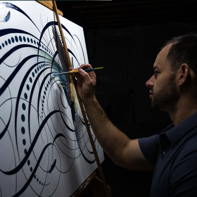 Jake Weidmann at his easel