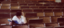 Lone student in Harvard classroom