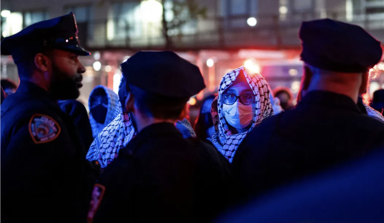 Pro-Palestinian protesters detained by NYPD on Columbia Univ campus