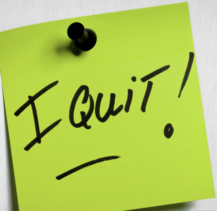 green post-it I Quit!