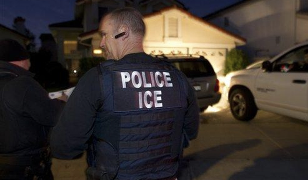 police ice at home in the night