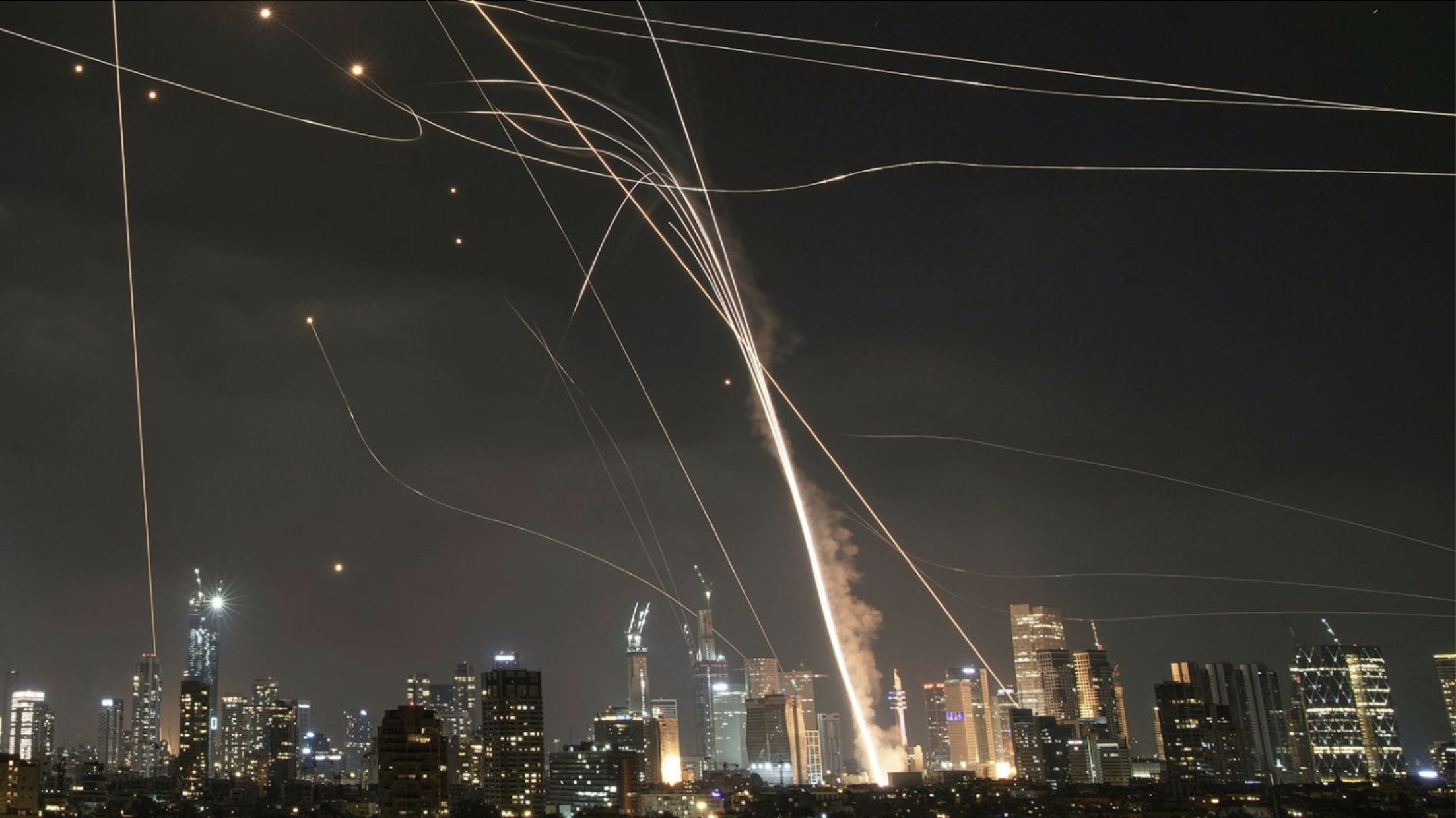 Iranian Missiles hit Israel's Iron dome - one missile lands