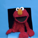 Red puppet from public tv