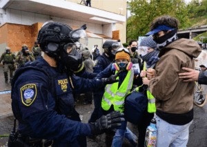 clash at ICE building, Portland, OR, Oct. 12