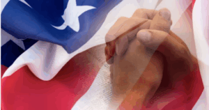 Praying hands flag bible