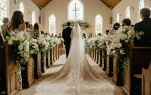 Traditional Wedding couple aisle