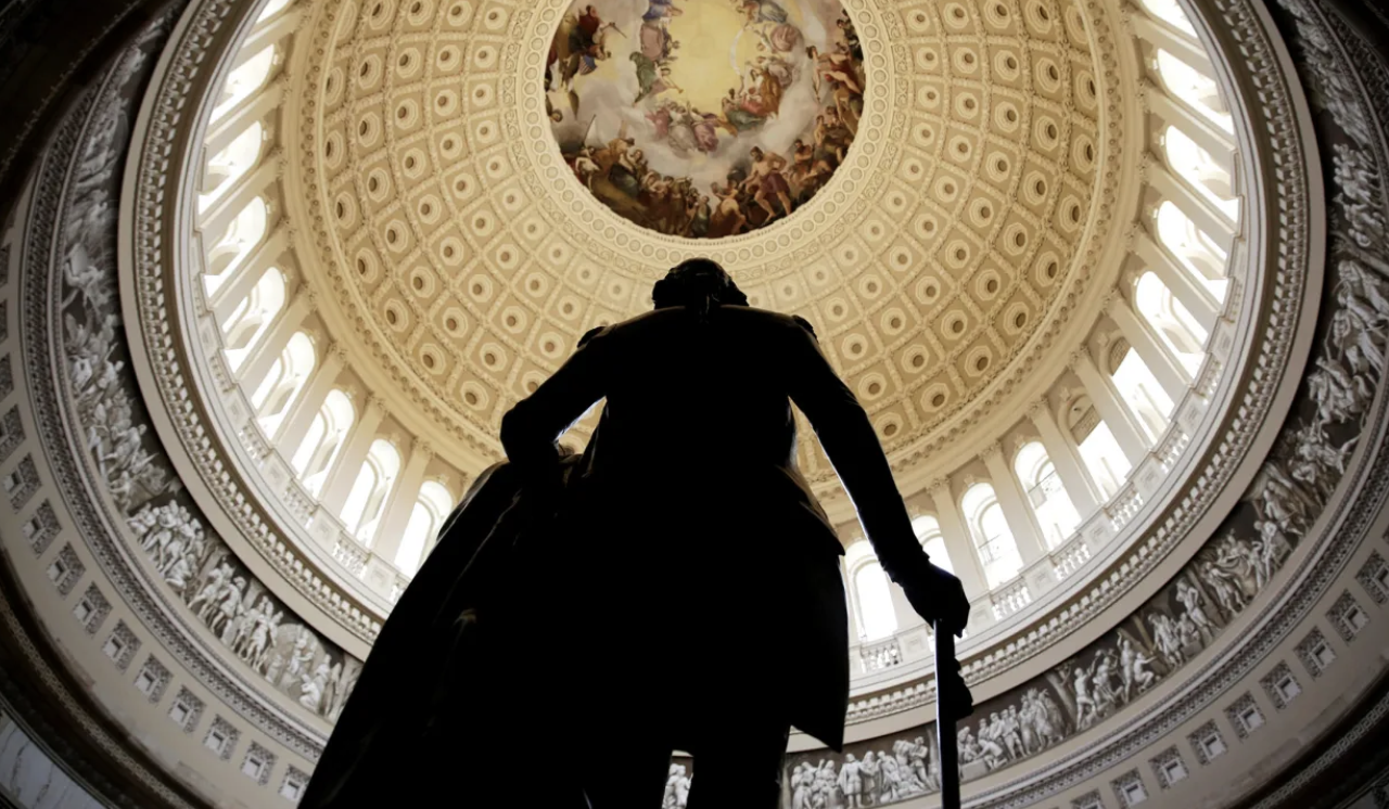 Statue of George Washington in the U.S. Capitol Rotunda
