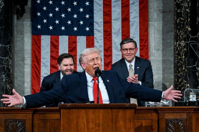 Trump arms spread during SotU speach