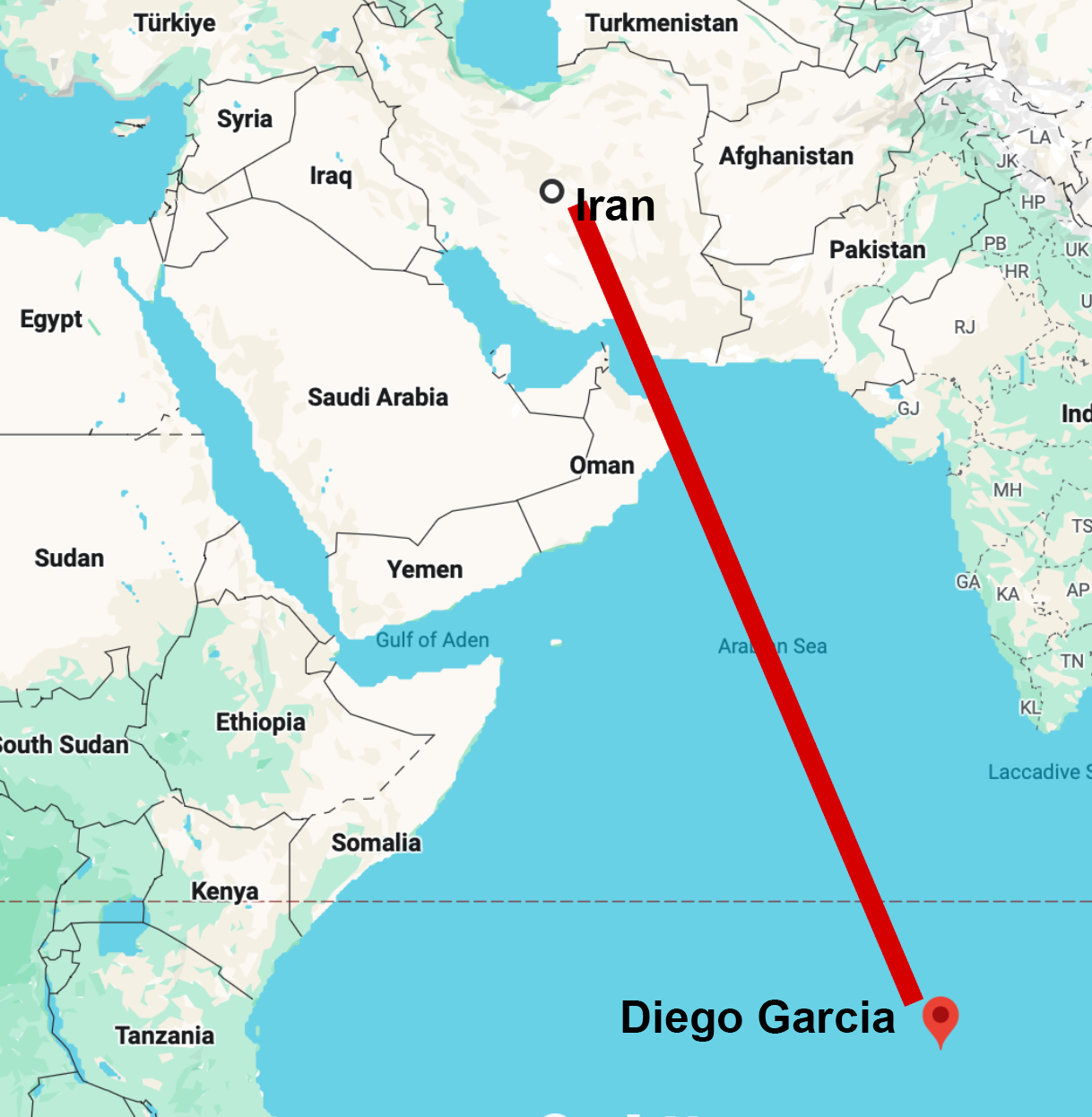Iran and Diego Garcia